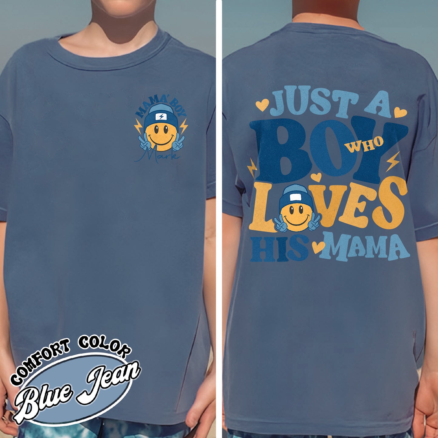 Family Comfort Color Youth T-Shirt, Happy Mother’s Day Mommy and Me Youth T-Shirt, Custom Matching Mother Son Youth T-Shirt