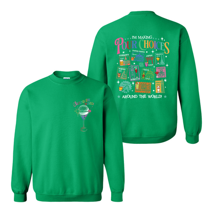Family Sweatshirt, Theme Park Trip Epcot I’m Making Pour Choices Around the World Sweatshirt