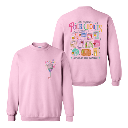 Family Sweatshirt, Theme Park Trip Epcot I’m Making Pour Choices Around the World Sweatshirt