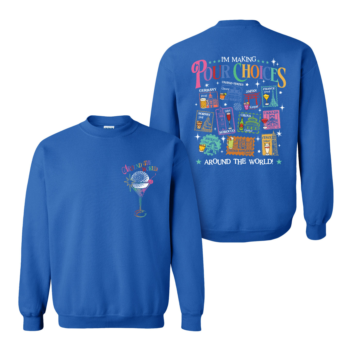 Family Sweatshirt, Theme Park Trip Epcot I’m Making Pour Choices Around the World Sweatshirt