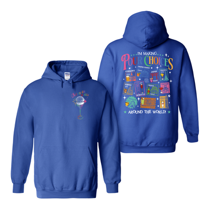 Family Hoodie, Theme Park Trip Epcot I’m Making Pour Choices Around the World Hoodie