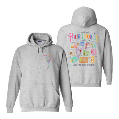 Family Hoodie, Theme Park Trip Epcot I’m Making Pour Choices Around the World Hoodie