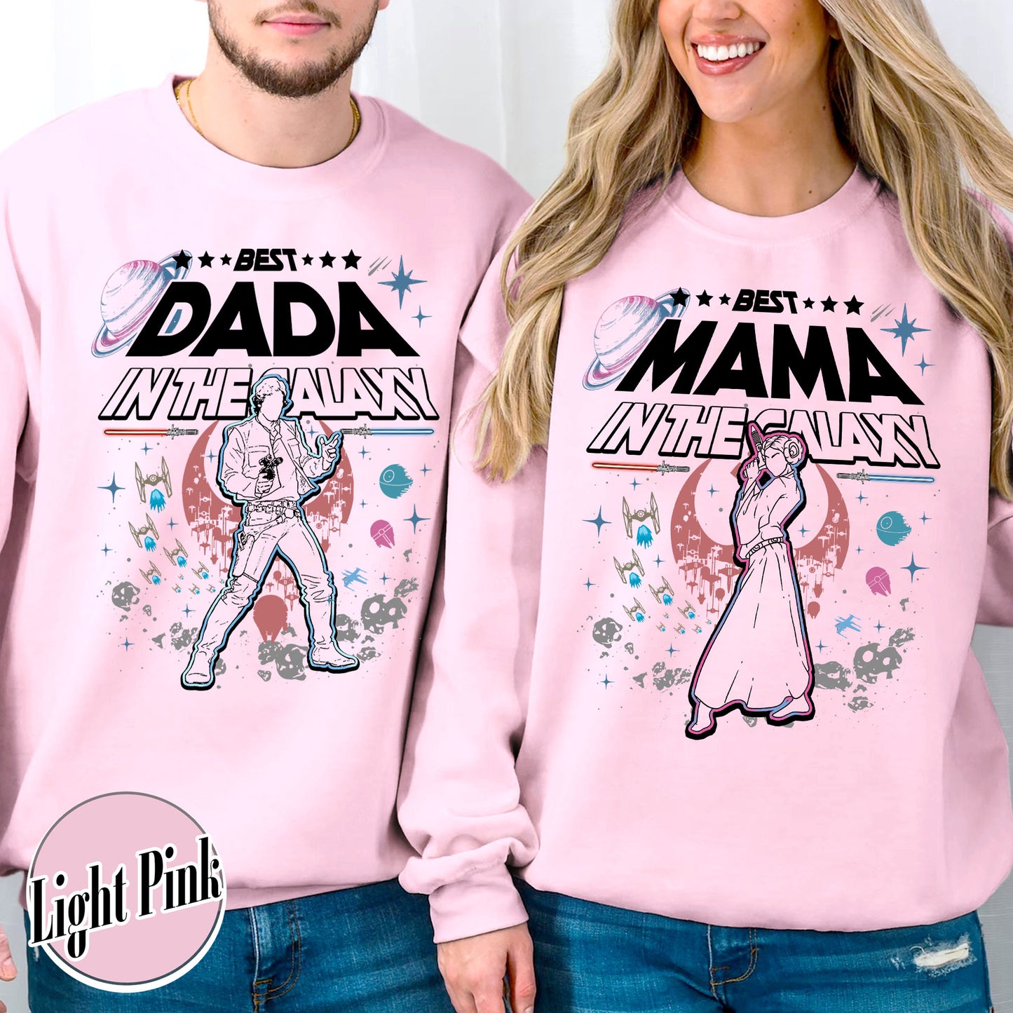 Family Sweatshirt, Best Mama In The Galaxy Sweatshirt, Best Dada In The Galaxy Sweatshirt
