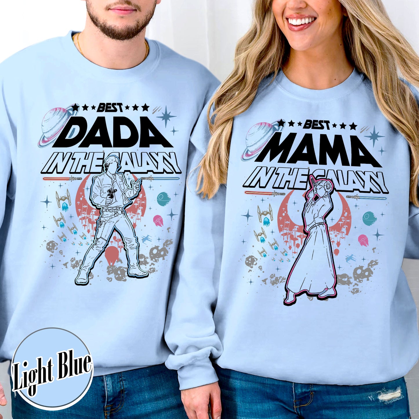 Family Sweatshirt, Best Mama In The Galaxy Sweatshirt, Best Dada In The Galaxy Sweatshirt