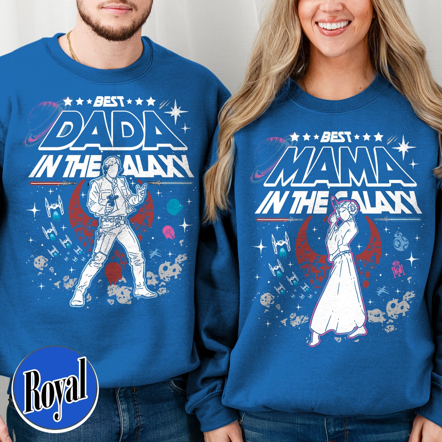 Family Sweatshirt, Best Mama In The Galaxy Sweatshirt, Best Dada In The Galaxy Sweatshirt