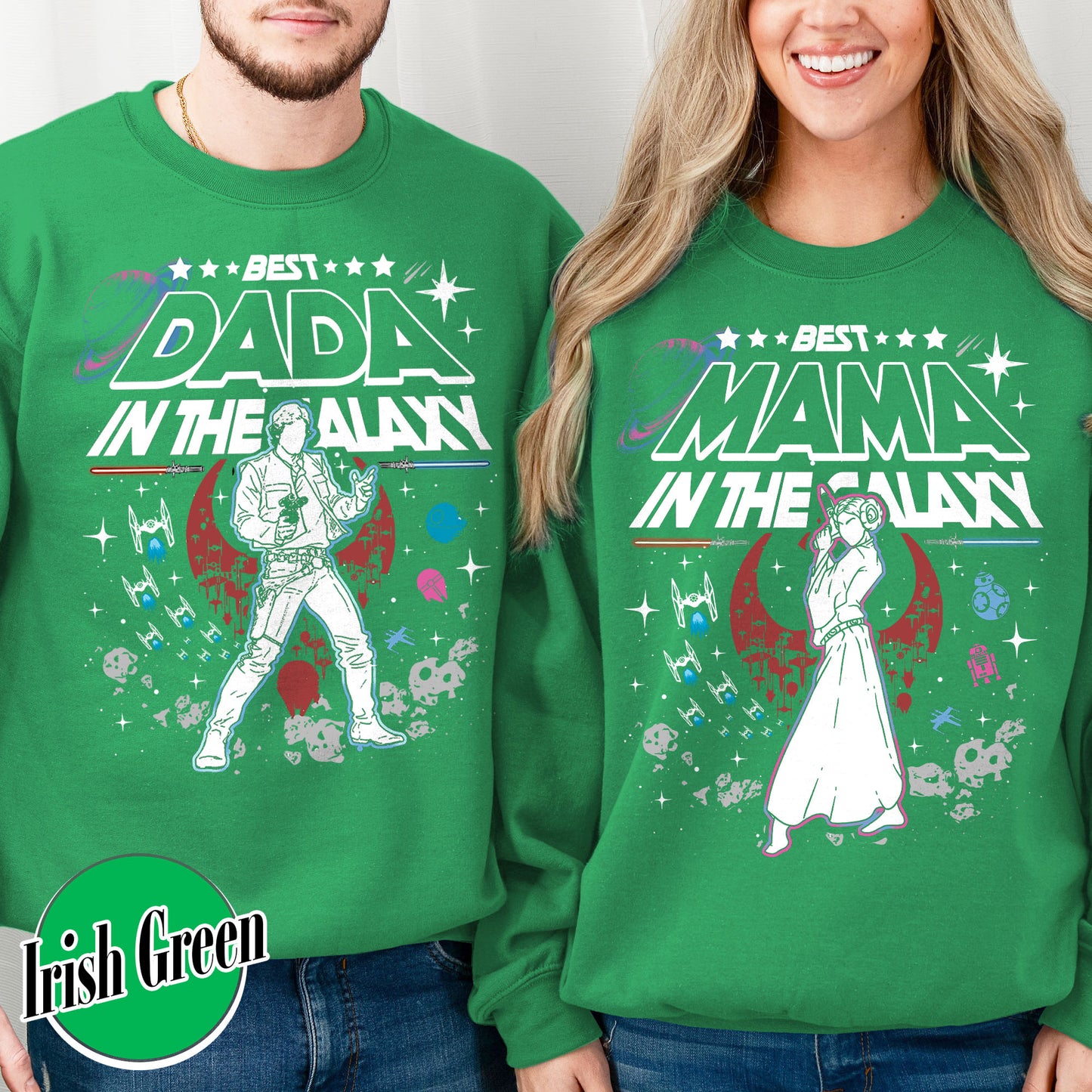 Family Sweatshirt, Best Mama In The Galaxy Sweatshirt, Best Dada In The Galaxy Sweatshirt