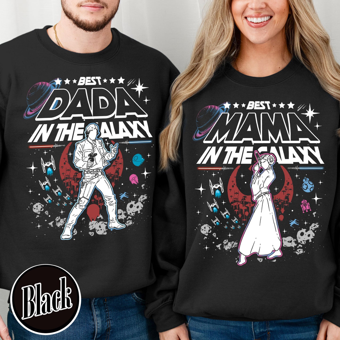 Family Sweatshirt, Best Mama In The Galaxy Sweatshirt, Best Dada In The Galaxy Sweatshirt