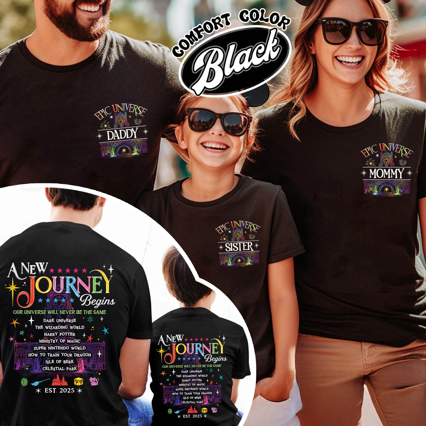 Family Epic Universe Comfort Color Shirt, Custom Family Universe Park Trip 2025 Shirt, Family Trip to Orlando Tee