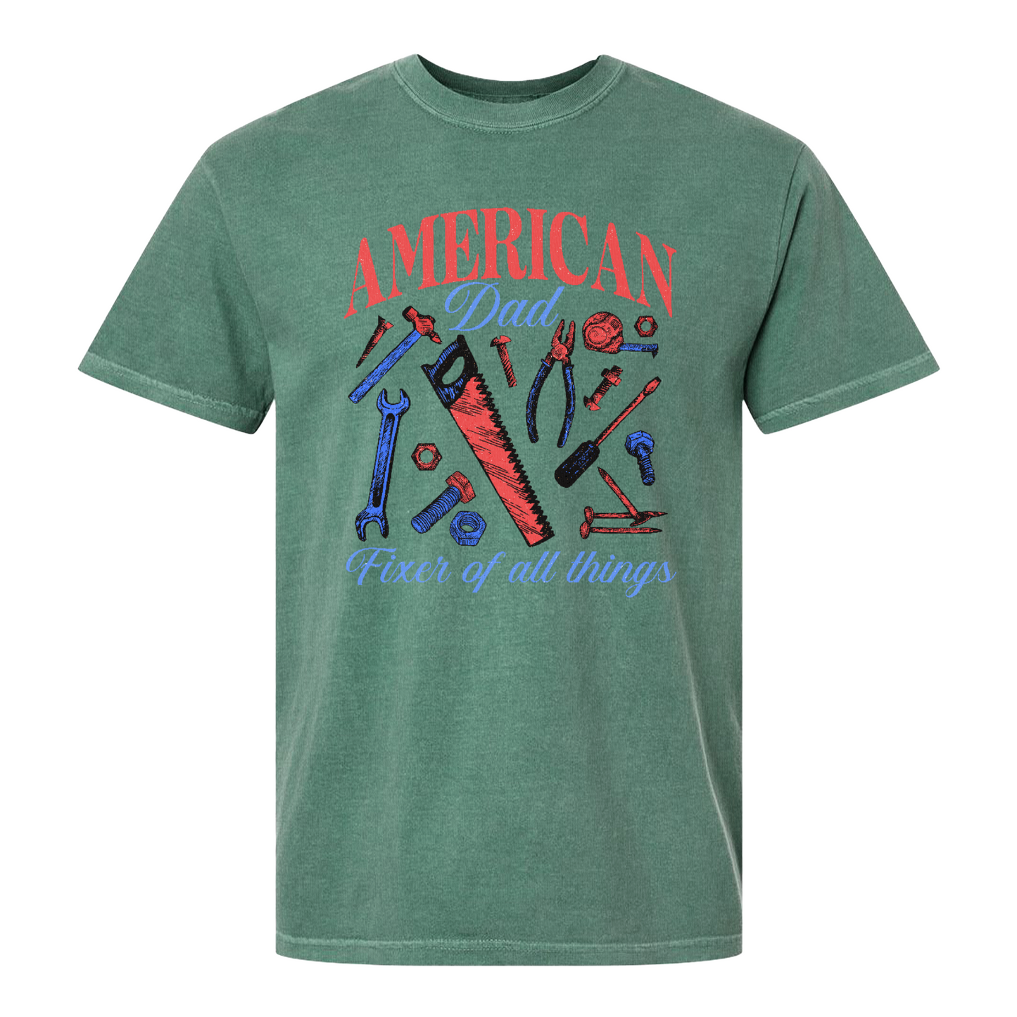 Father’s Day Comfort Color Shirt, Fixer of All Things Dad Shirt, American Dad Shirt, Handyman Tools Shirt