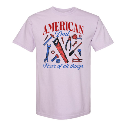 Father’s Day Comfort Color Shirt, Fixer of All Things Dad Shirt, American Dad Shirt, Handyman Tools Shirt