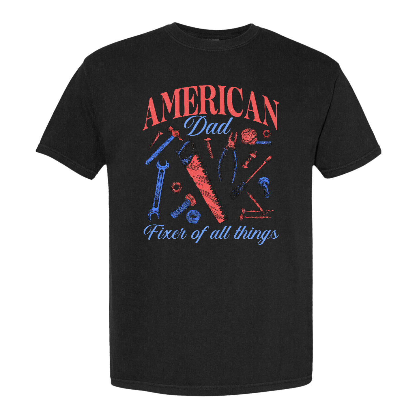 Father’s Day Comfort Color Shirt, Fixer of All Things Dad Shirt, American Dad Shirt, Handyman Tools Shirt