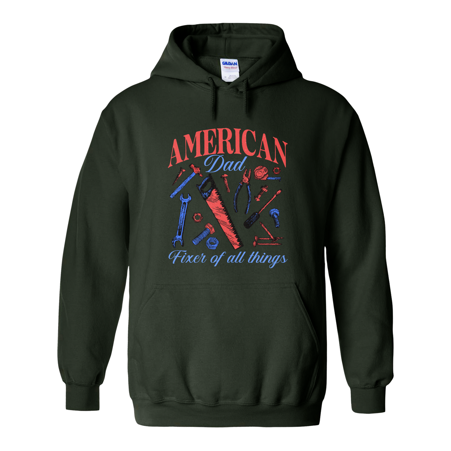 Father’s Day Hoodie, Fixer of All Things Dad Hoodie, American Dad Hoodie, Handyman Tools Hoodie