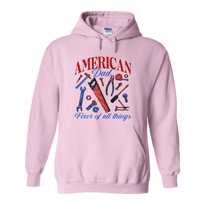 Father’s Day Hoodie, Fixer of All Things Dad Hoodie, American Dad Hoodie, Handyman Tools Hoodie