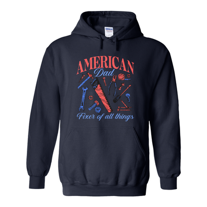 Father’s Day Hoodie, Fixer of All Things Dad Hoodie, American Dad Hoodie, Handyman Tools Hoodie