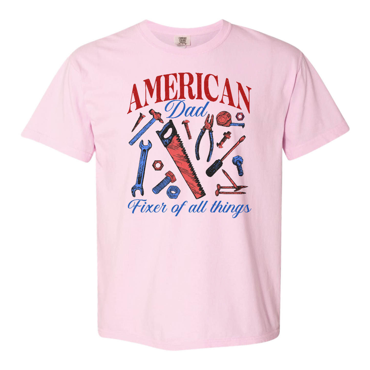 Father’s Day Comfort Color Shirt, Fixer of All Things Dad Shirt, American Dad Shirt, Handyman Tools Shirt