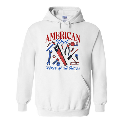 Father’s Day Hoodie, Fixer of All Things Dad Hoodie, American Dad Hoodie, Handyman Tools Hoodie