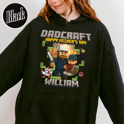 Father’s Day Hoodie, Personalized Photos and Name DadCraft Hoodie, Gamer Dad DadCraft Hoodie