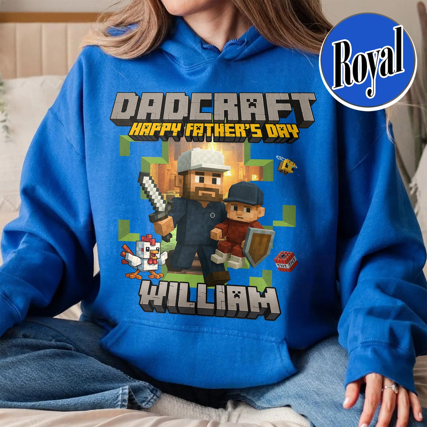 Father’s Day Hoodie, Personalized Photos and Name DadCraft Hoodie, Gamer Dad DadCraft Hoodie