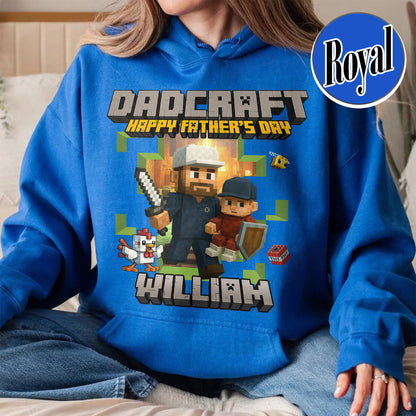 Father’s Day Hoodie, Personalized Photos and Name DadCraft Hoodie, Gamer Dad DadCraft Hoodie