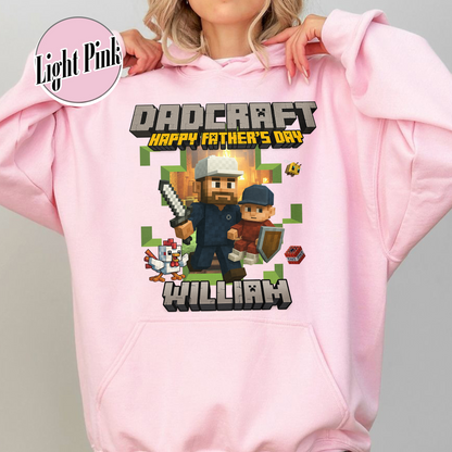 Father’s Day Hoodie, Personalized Photos and Name DadCraft Hoodie, Gamer Dad DadCraft Hoodie