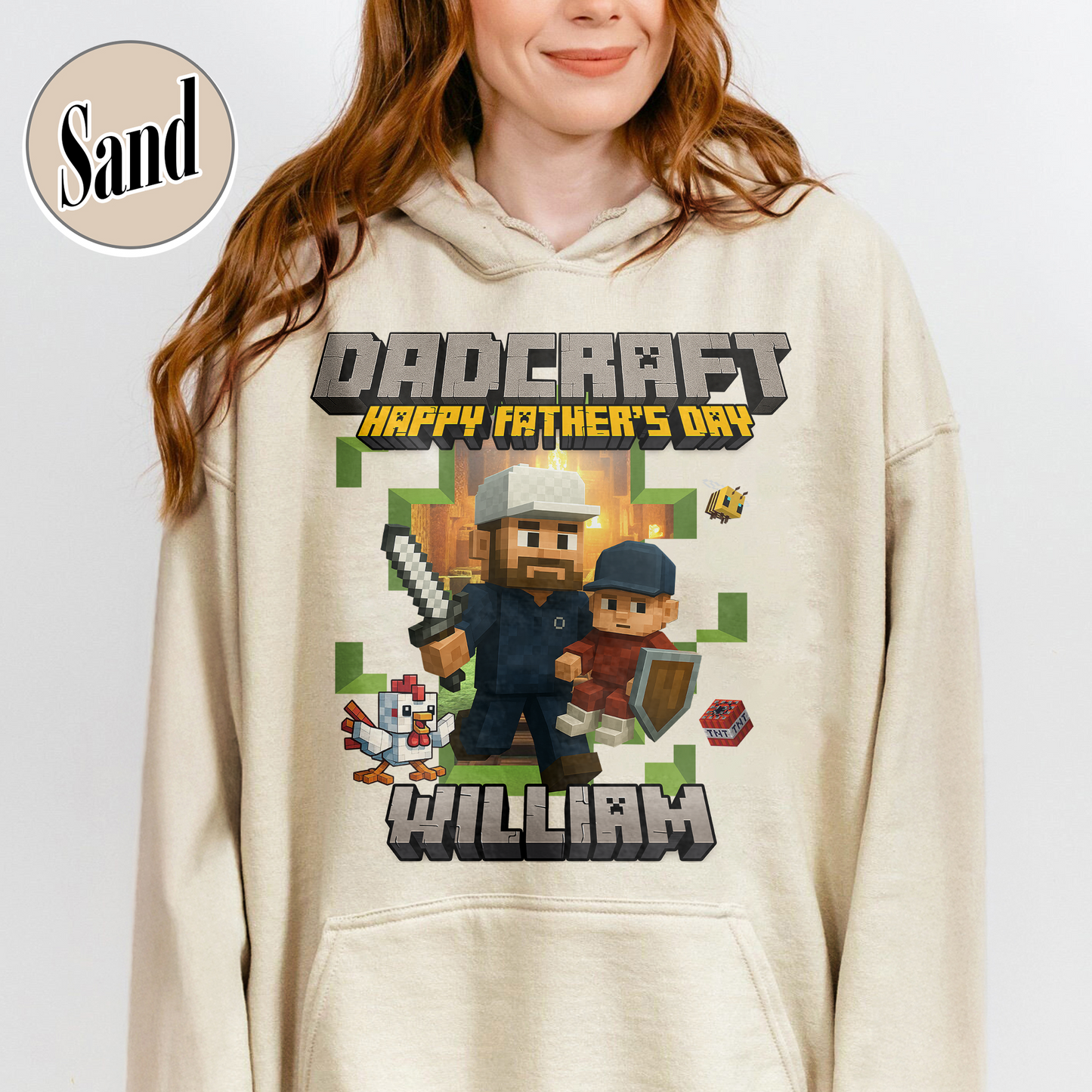 Father’s Day Hoodie, Personalized Photos and Name DadCraft Hoodie, Gamer Dad DadCraft Hoodie