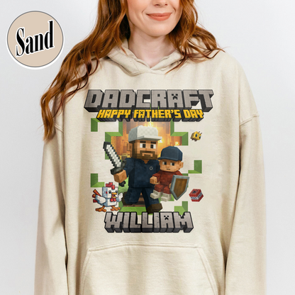 Father’s Day Hoodie, Personalized Photos and Name DadCraft Hoodie, Gamer Dad DadCraft Hoodie