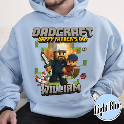 Father’s Day Hoodie, Personalized Photos and Name DadCraft Hoodie, Gamer Dad DadCraft Hoodie