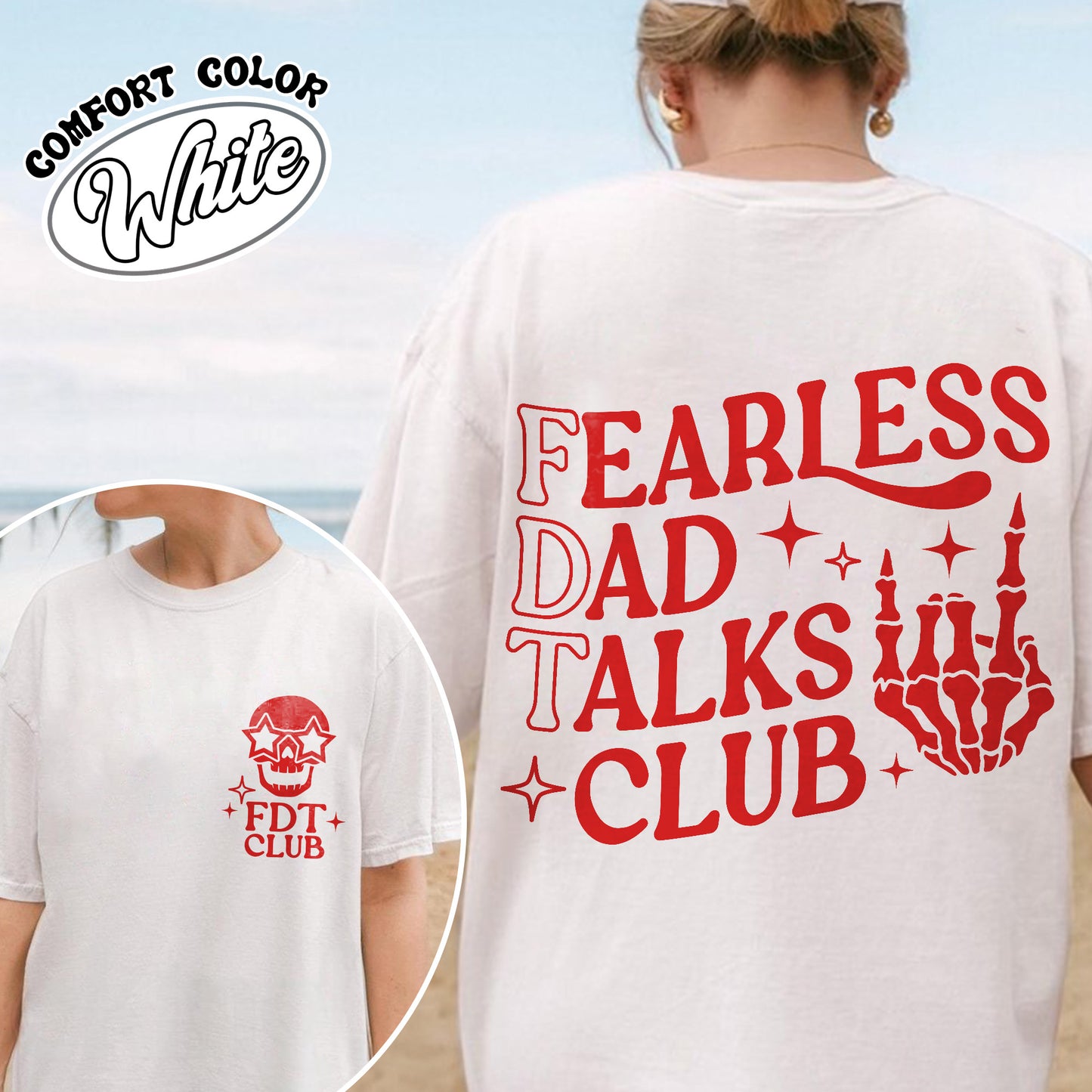 Father's Day Comfort Colors Shirt, Fearless Dad Talks Club Shirt, Anti MAGA Shirt, Dad Anti MAGA Shirt