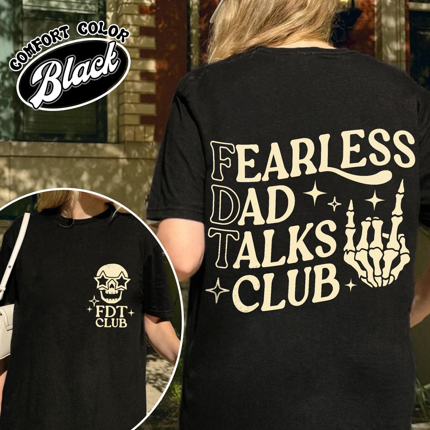 Father's Day Comfort Colors Shirt, Fearless Dad Talks Club Shirt, Anti MAGA Shirt, Dad Anti MAGA Shirt