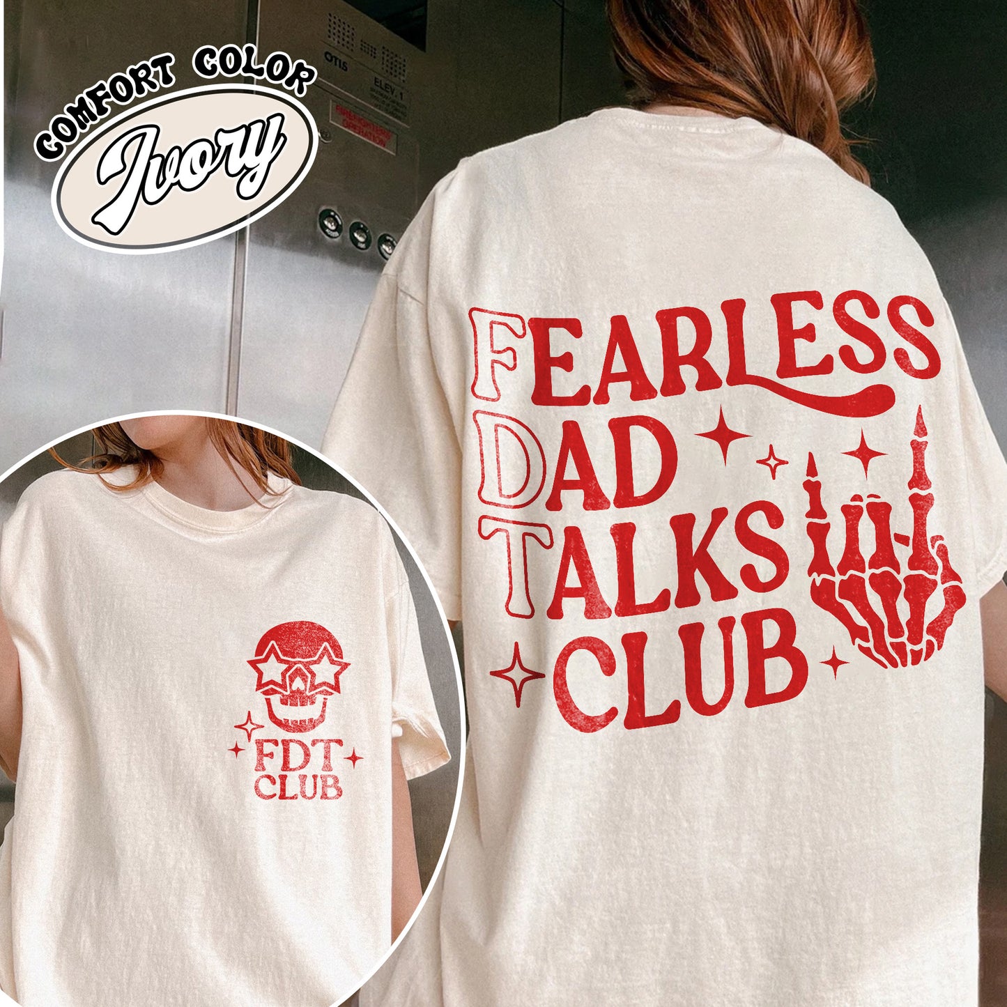 Father's Day Comfort Colors Shirt, Fearless Dad Talks Club Shirt, Anti MAGA Shirt, Dad Anti MAGA Shirt