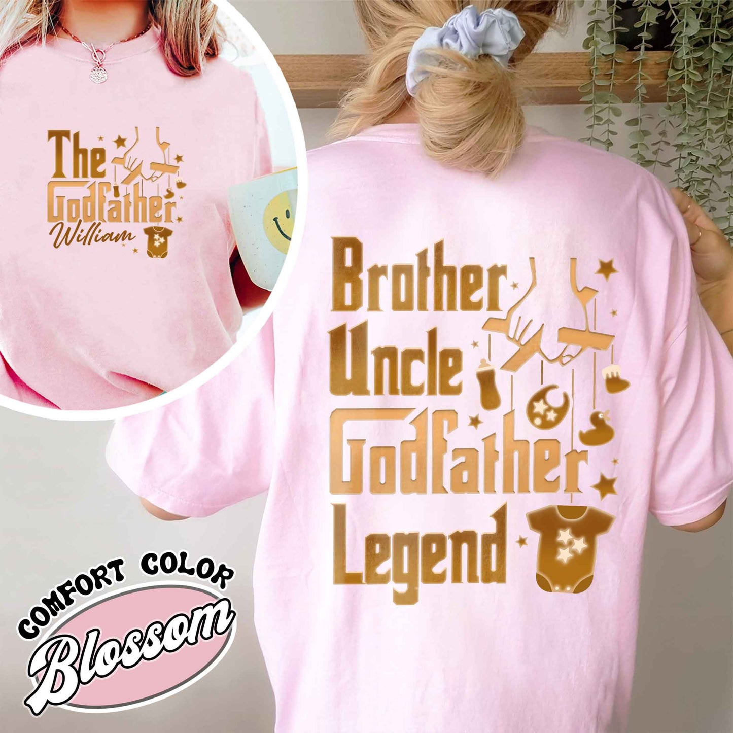 Father's Day Comfort Colors shirt,Personalized Godfather Gift, Fathers Day Gift, Dad Gift, Godfather To Be Gift