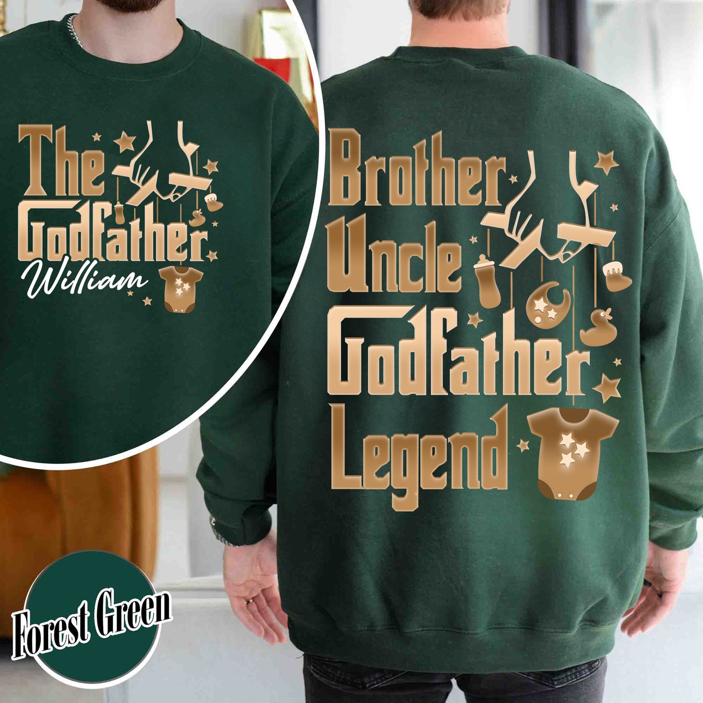 Father's Day Sweatshirt,Personalized Godfather Gift, Fathers Day Gift, Dad Gift, Godfather To Be Gift