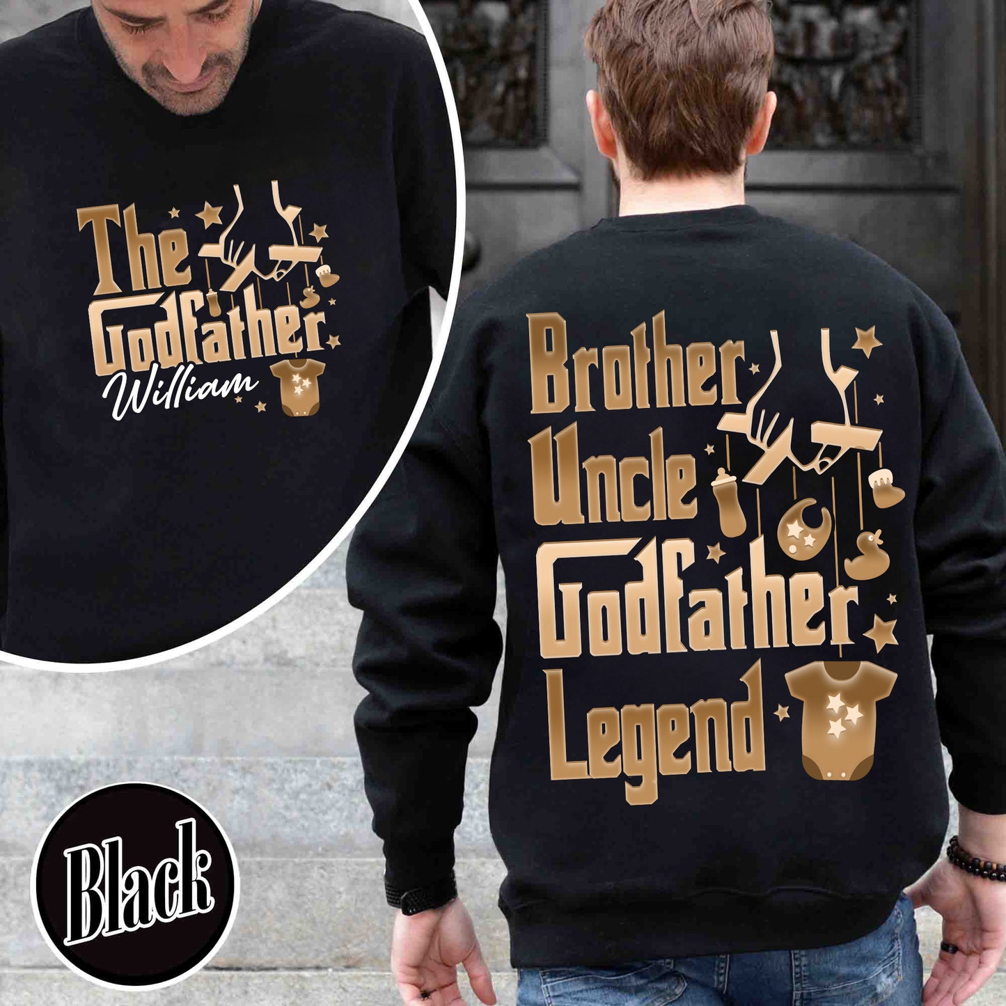 Father's Day Sweatshirt,Personalized Godfather Gift, Fathers Day Gift, Dad Gift, Godfather To Be Gift