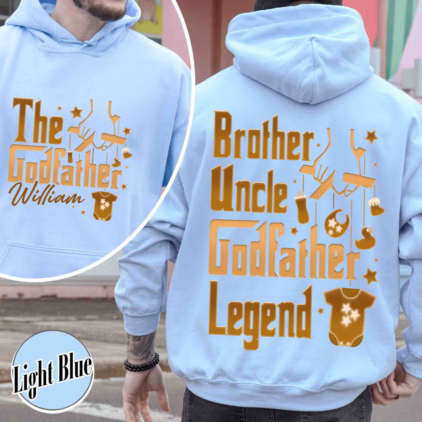 Father's Day Hoodie,Personalized Godfather Gift, Fathers Day Gift, Dad Gift, Godfather To Be Gift
