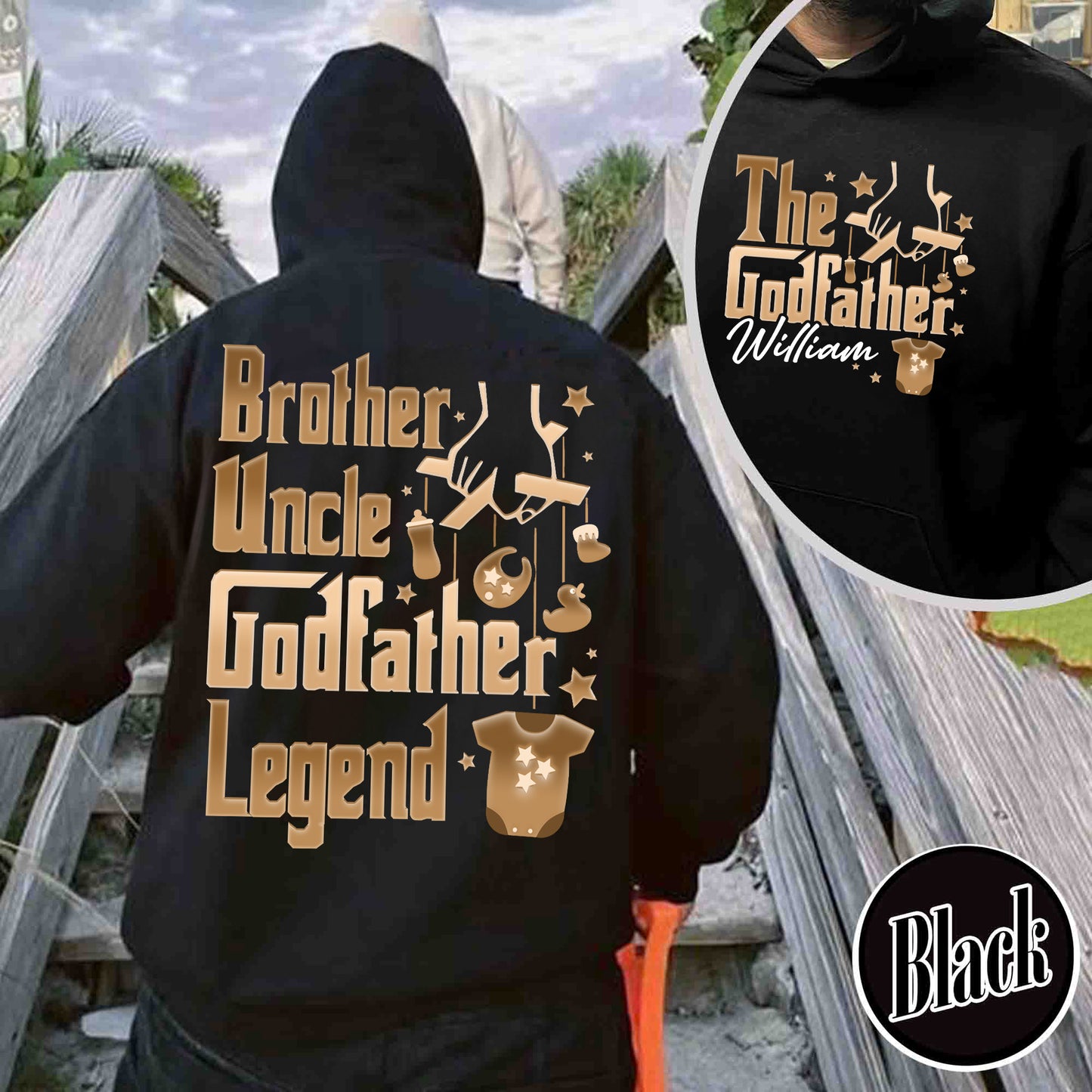 Father's Day Hoodie,Personalized Godfather Gift, Fathers Day Gift, Dad Gift, Godfather To Be Gift