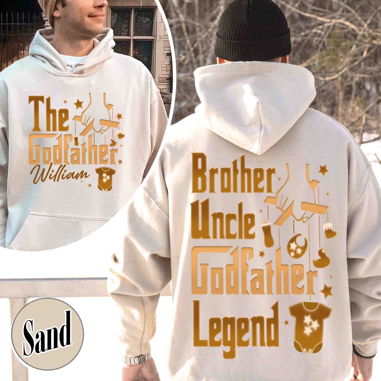 Father's Day Hoodie,Personalized Godfather Gift, Fathers Day Gift, Dad Gift, Godfather To Be Gift
