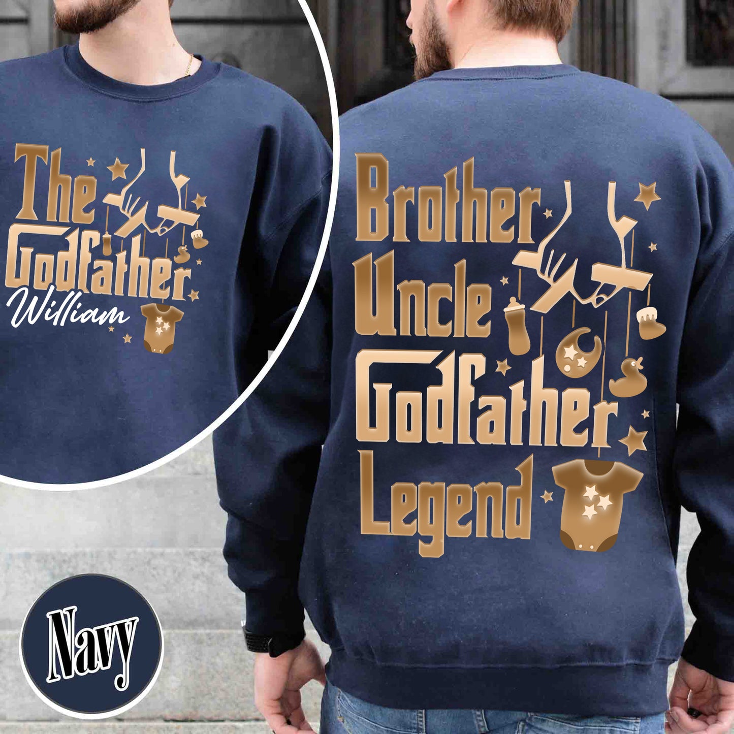 Father's Day Sweatshirt,Personalized Godfather Gift, Fathers Day Gift, Dad Gift, Godfather To Be Gift