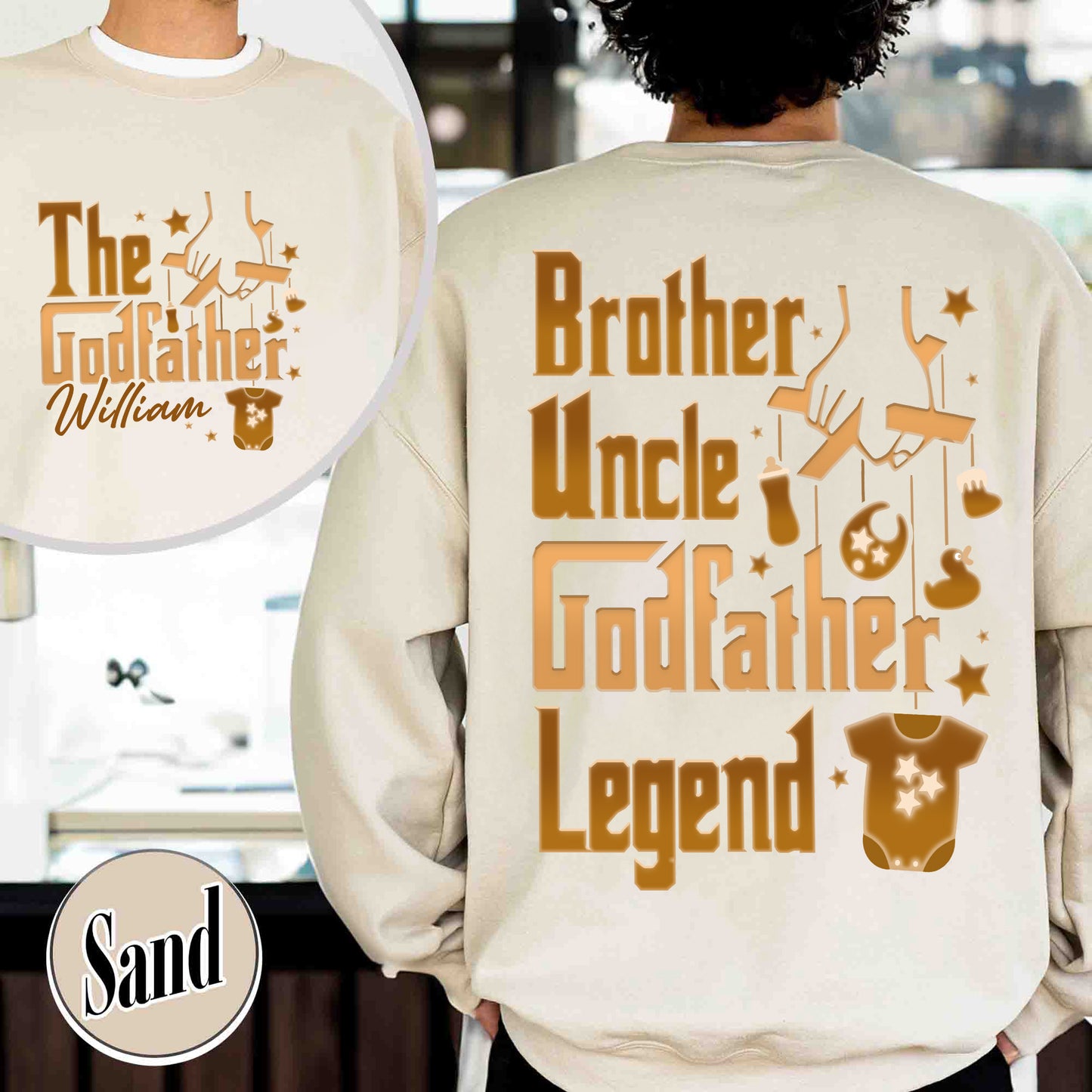 Father's Day Sweatshirt,Personalized Godfather Gift, Fathers Day Gift, Dad Gift, Godfather To Be Gift