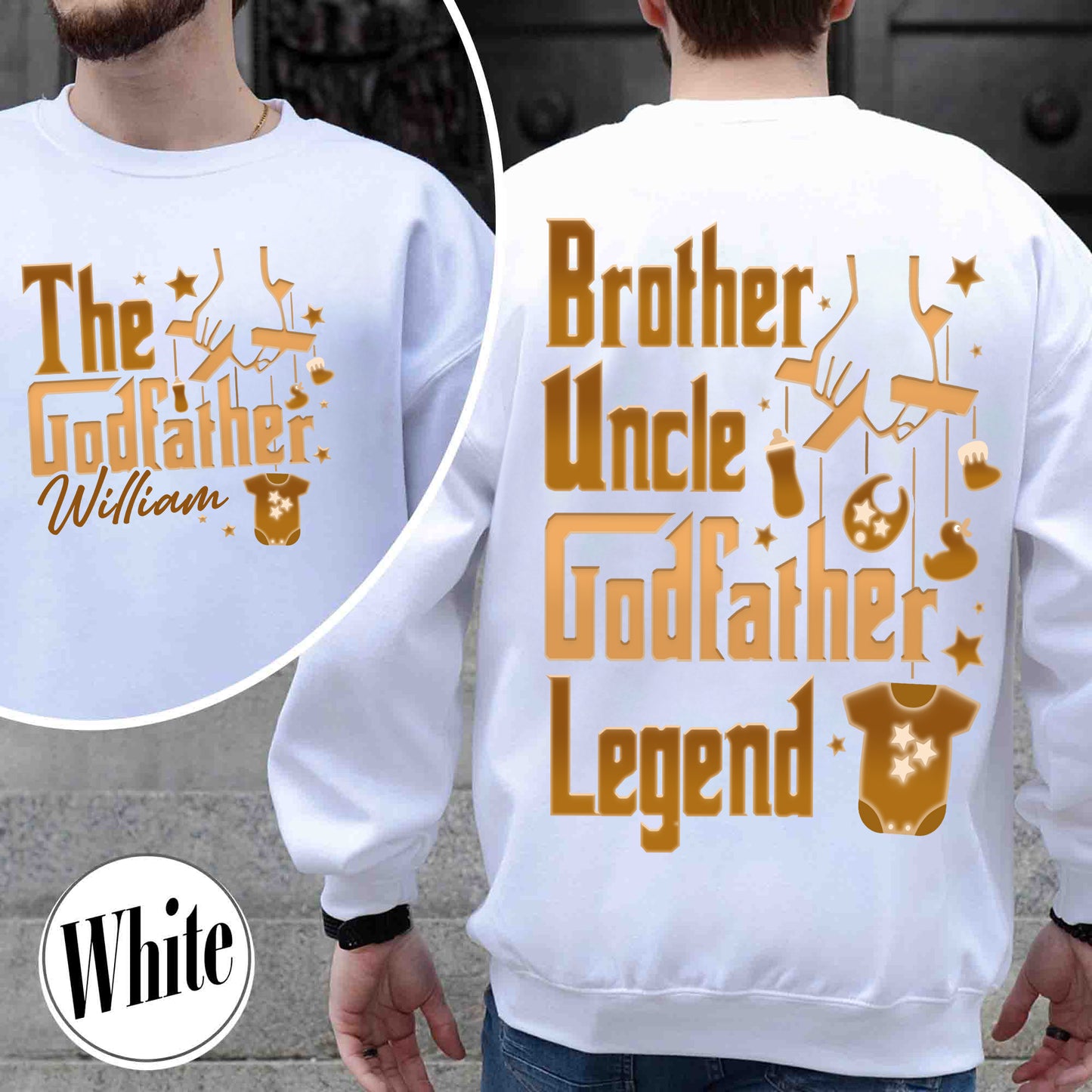 Father's Day Sweatshirt,Personalized Godfather Gift, Fathers Day Gift, Dad Gift, Godfather To Be Gift