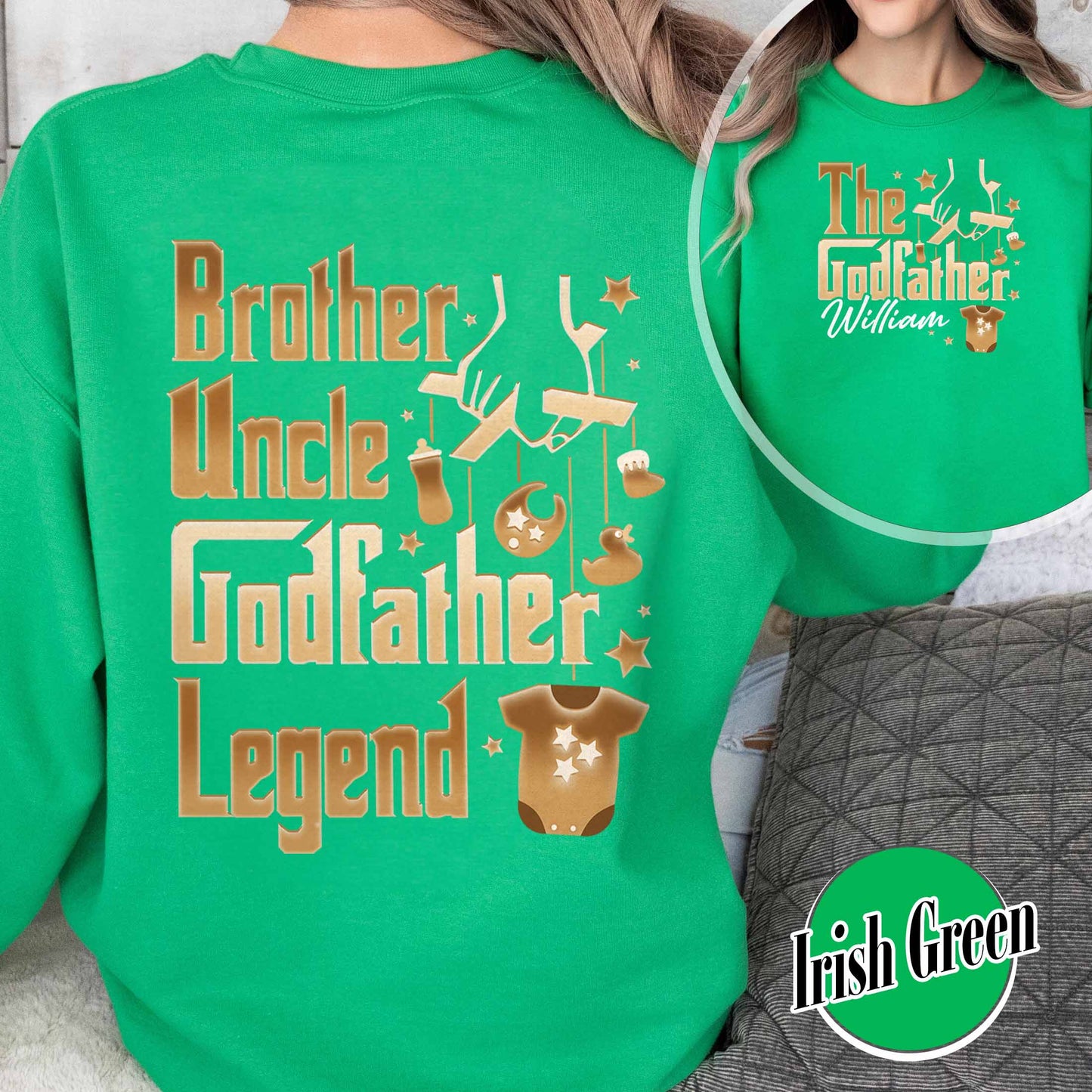 Father's Day Sweatshirt,Personalized Godfather Gift, Fathers Day Gift, Dad Gift, Godfather To Be Gift