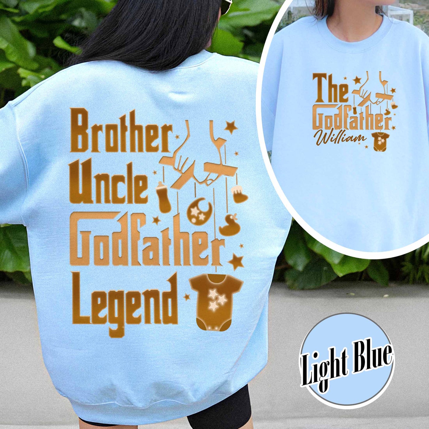 Father's Day Sweatshirt,Personalized Godfather Gift, Fathers Day Gift, Dad Gift, Godfather To Be Gift
