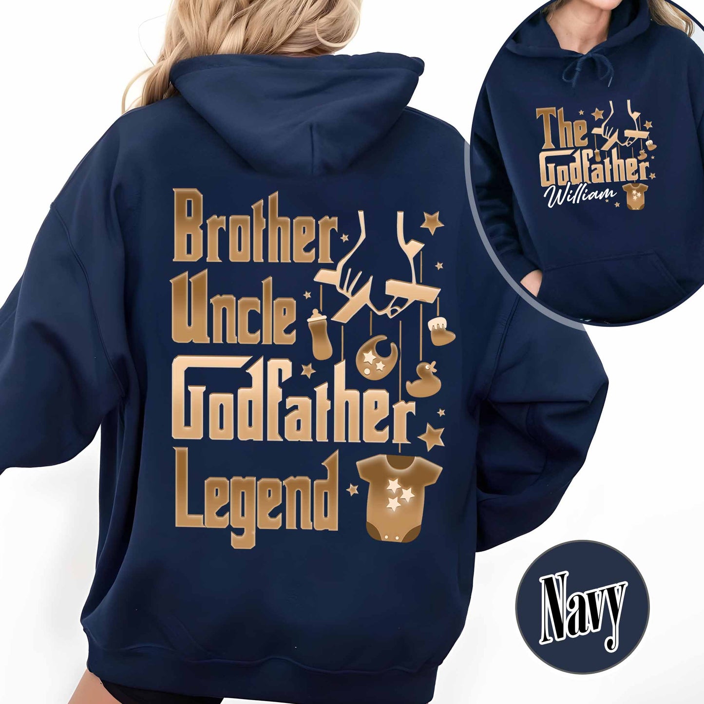 Father's Day Hoodie,Personalized Godfather Gift, Fathers Day Gift, Dad Gift, Godfather To Be Gift