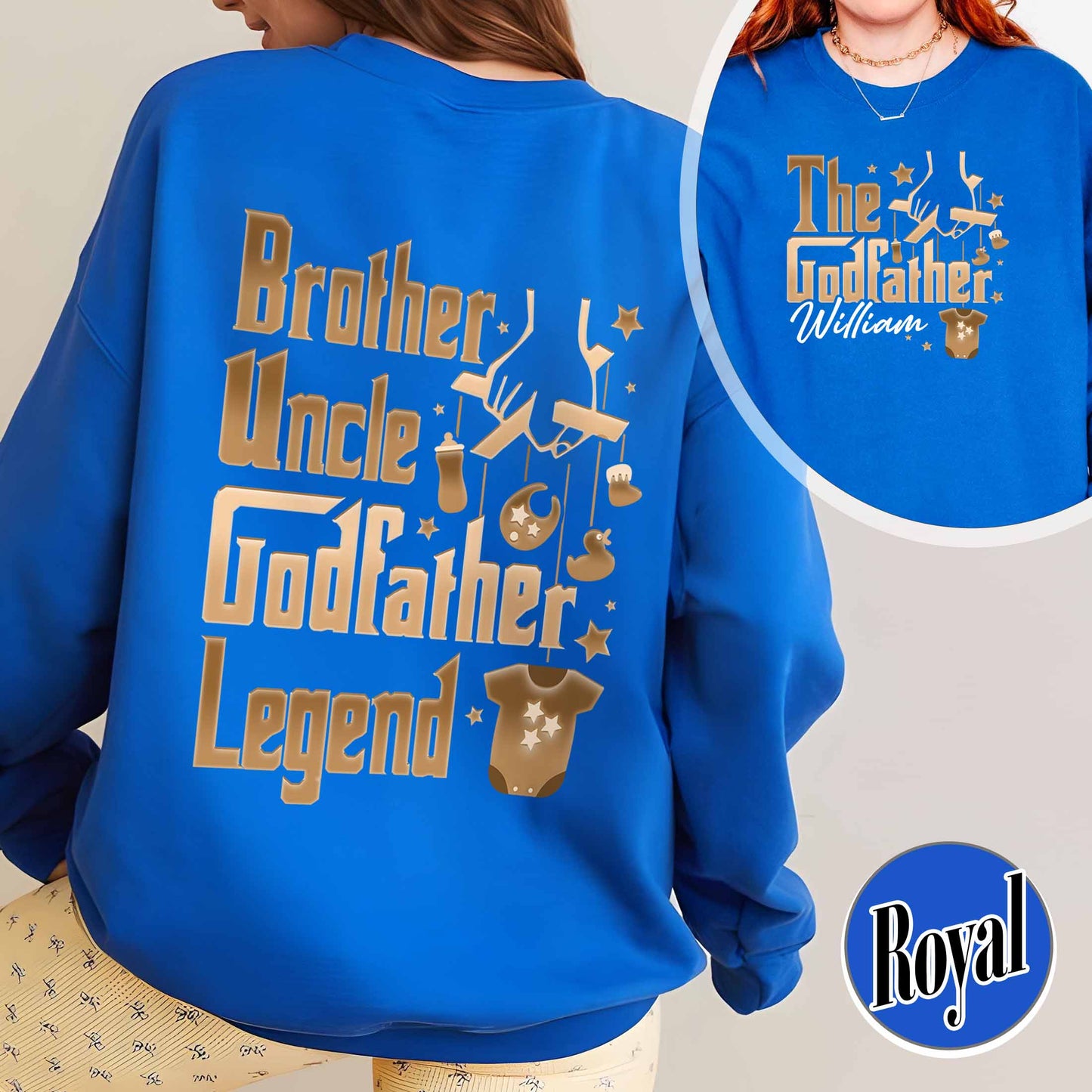 Father's Day Sweatshirt,Personalized Godfather Gift, Fathers Day Gift, Dad Gift, Godfather To Be Gift