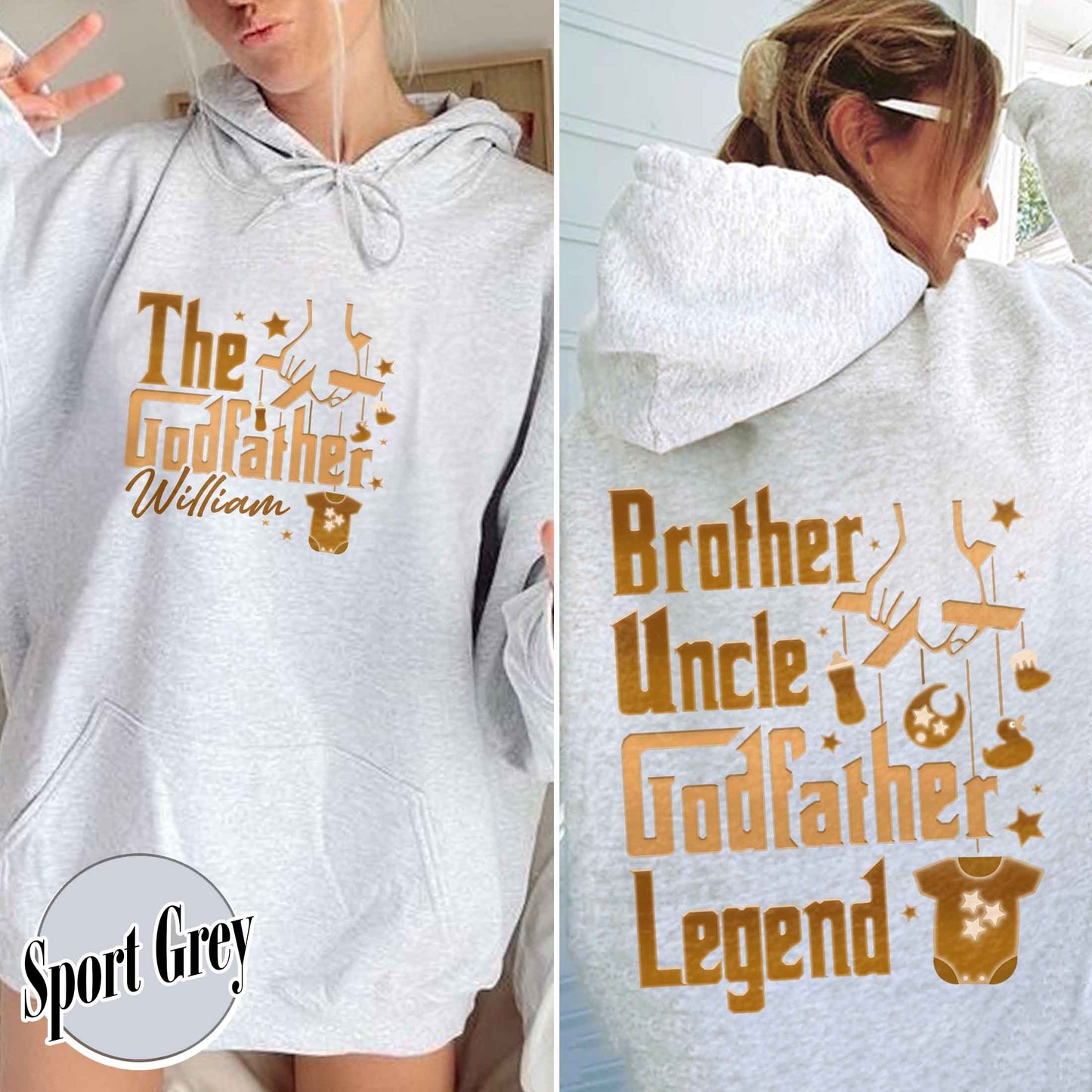 Father's Day Hoodie,Personalized Godfather Gift, Fathers Day Gift, Dad Gift, Godfather To Be Gift