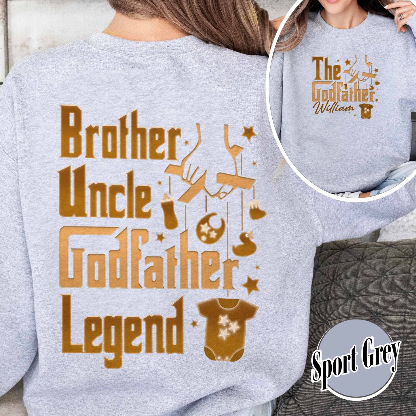 Father's Day Sweatshirt,Personalized Godfather Gift, Fathers Day Gift, Dad Gift, Godfather To Be Gift