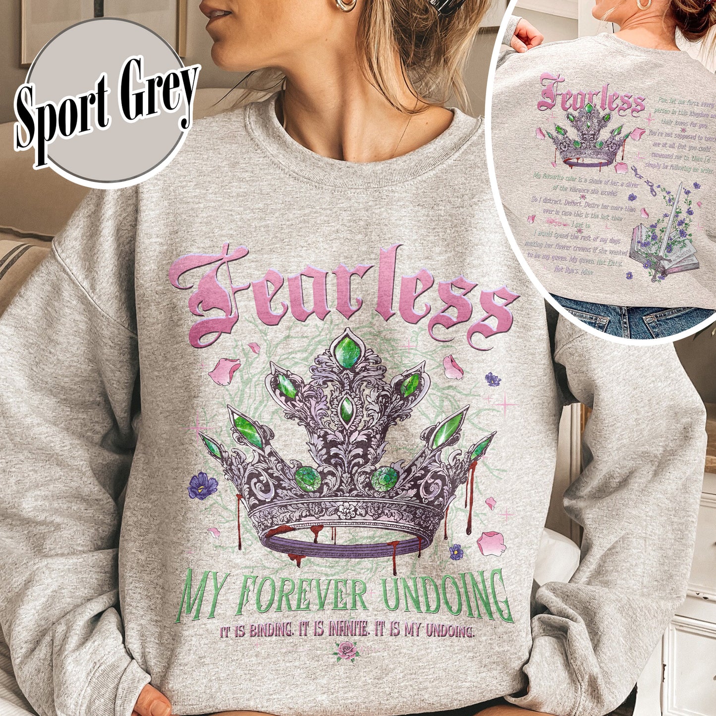 Fearless Bookish Sweatshirt, Powerless Series Sweatshirt, Powerless Lauren Roberts Inspired
