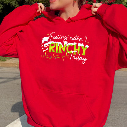 Feeling Extra Grinchy Today: Funny Christmas, Holiday, Festive Gift, Retro Grinch Christmas Hoodie