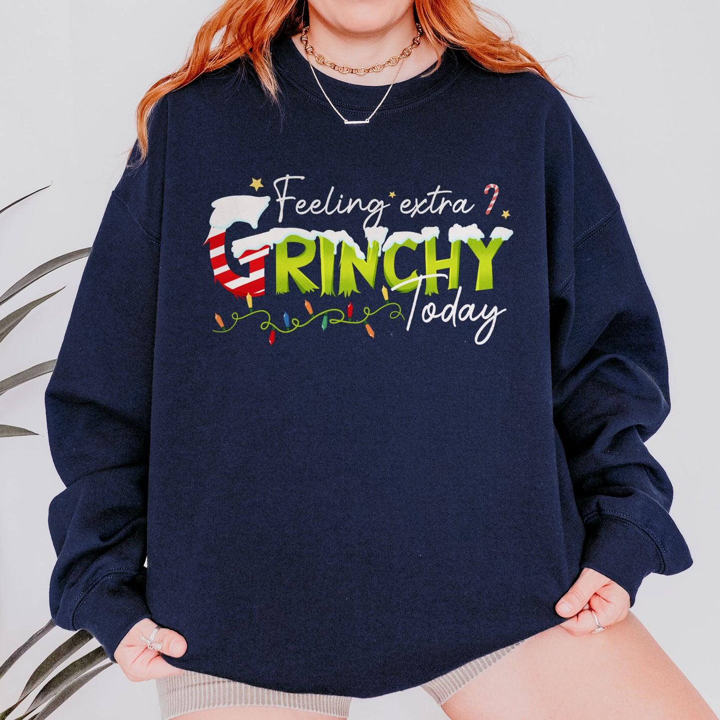 Feeling Extra Grinchy Today: Funny Christmas, Holiday, Festive Gift, Retro Grinch Christmas Sweatshirt