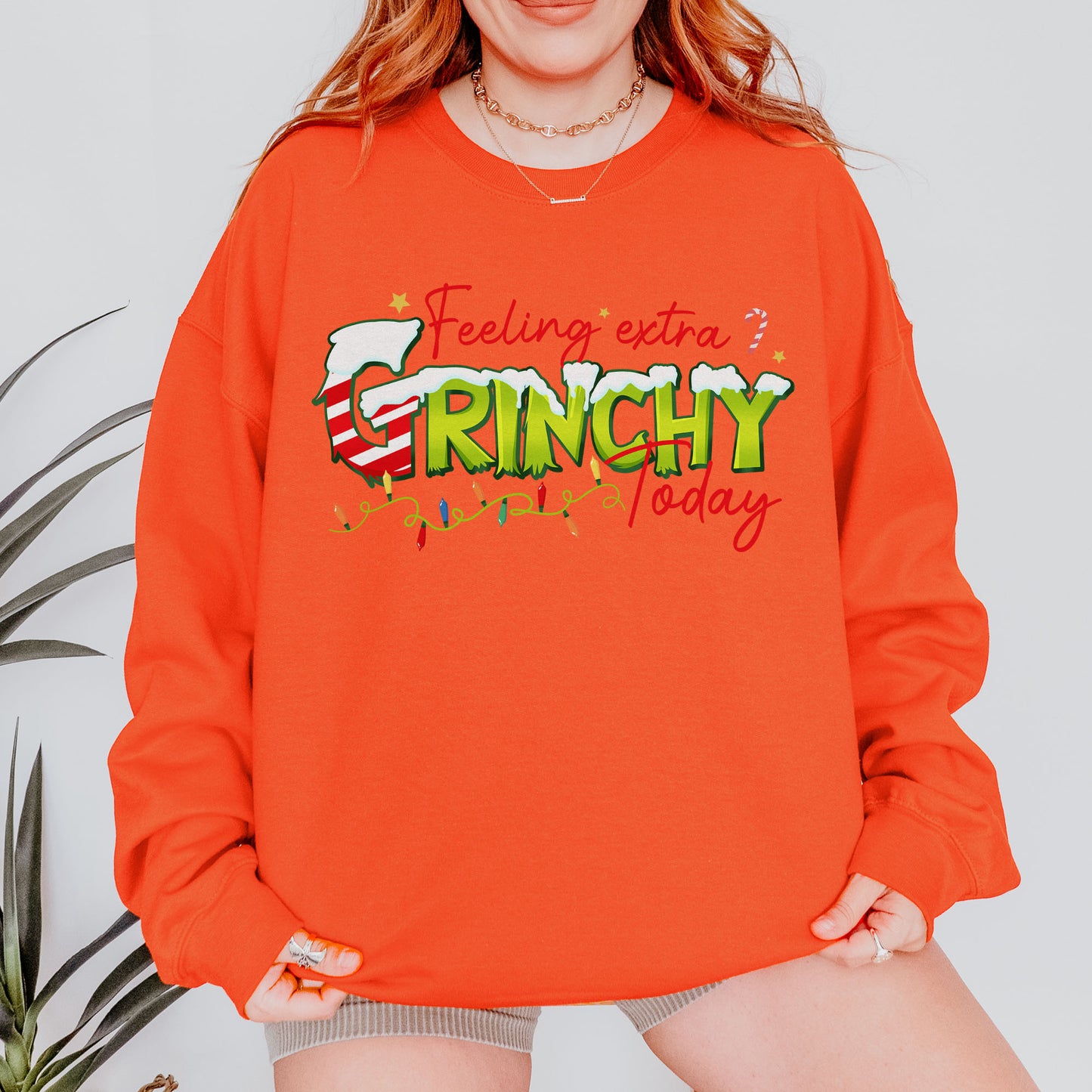 Feeling Extra Grinchy Today: Funny Christmas, Holiday, Festive Gift, Retro Grinch Christmas Sweatshirt