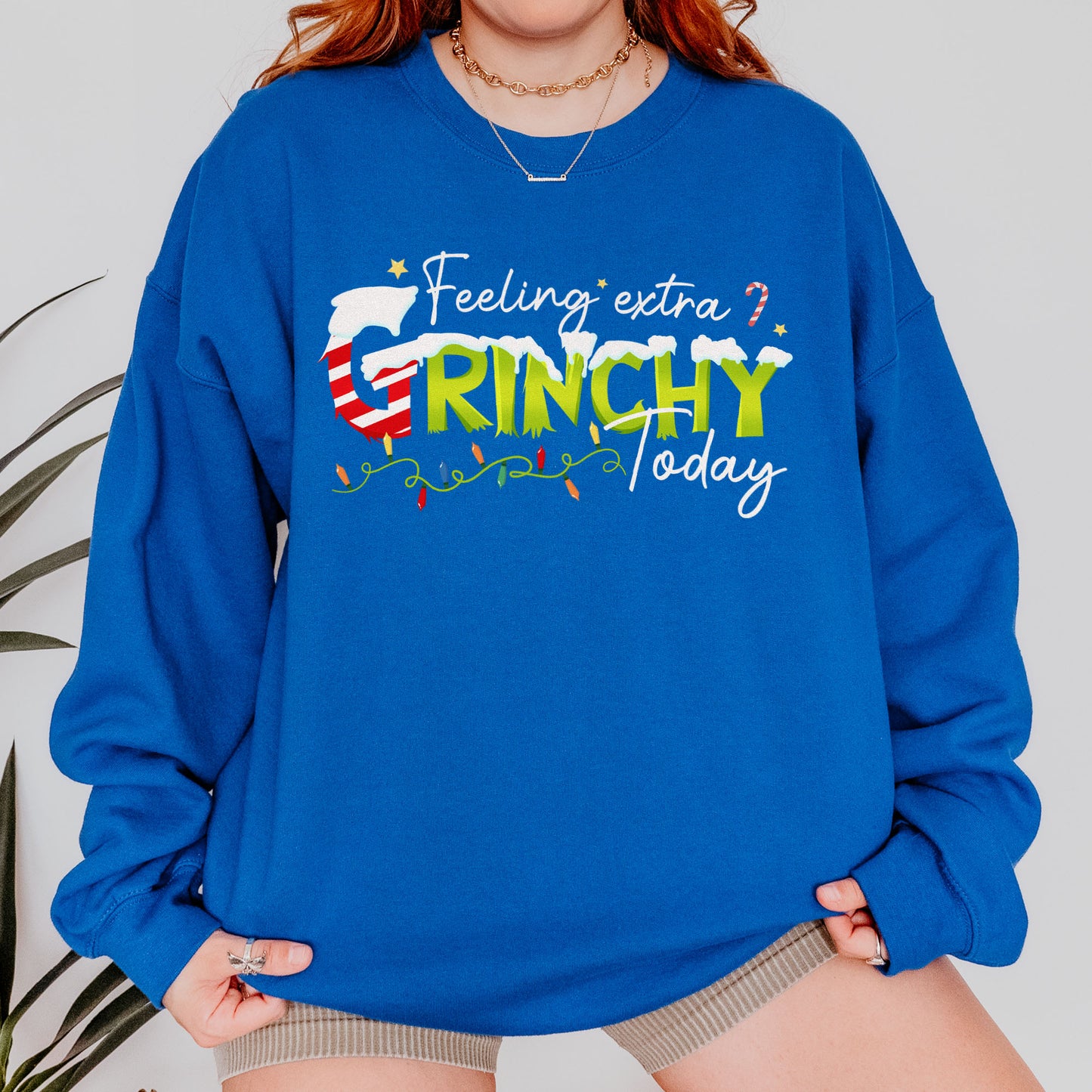 Feeling Extra Grinchy Today: Funny Christmas, Holiday, Festive Gift, Retro Grinch Christmas Sweatshirt